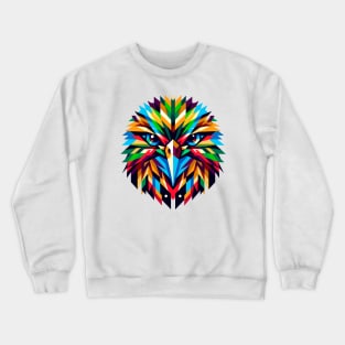 Geometric Kiwi Bird: Colorful Mosaic Art Crewneck Sweatshirt